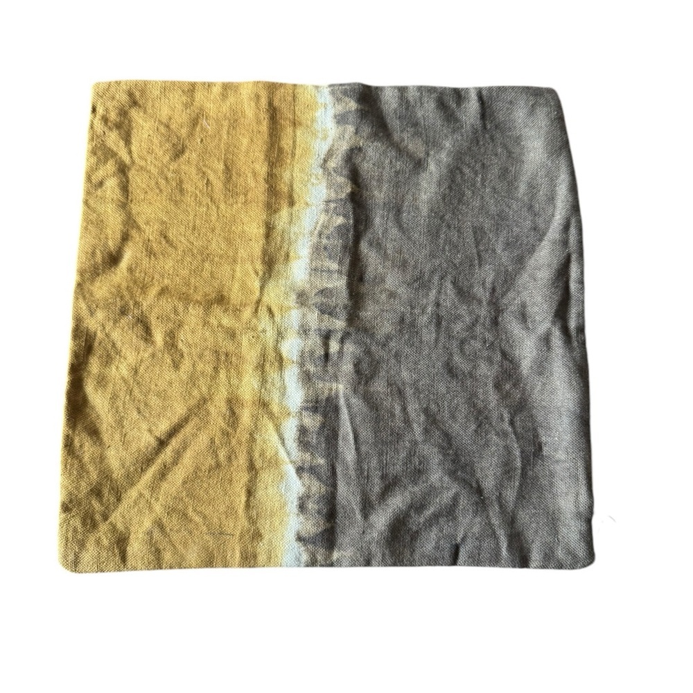 Closet clean out! CB2 Natural Dye Brown Pillow Cover Tie Dye Boho 18” x 18” New - Picture 5 of 11